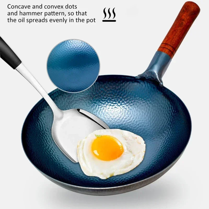 Experience Authentic Chinese Cooking with Our Handmade Cast Iron Wok - Perfect for Stir-Frying and Sautéing