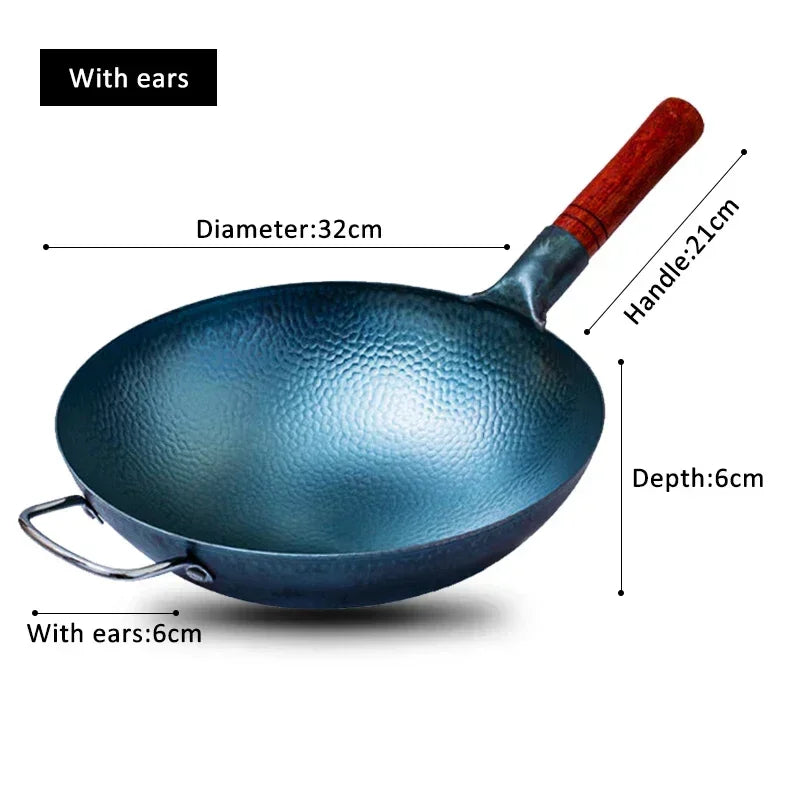 Experience Authentic Chinese Cooking with Our Handmade Cast Iron Wok - Perfect for Stir-Frying and Sautéing
